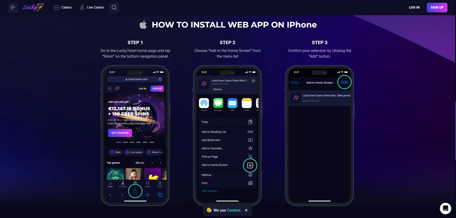 Lucky Seven casino mobile app — play on iOS and Android instantly